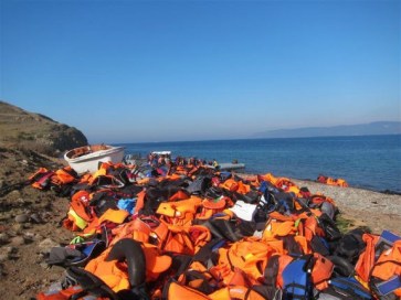 2015-11 discarded refugee lifejackets - lesvos greece - Jim Black